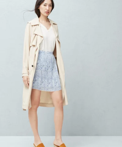 Mango Jupe Bleu Clair