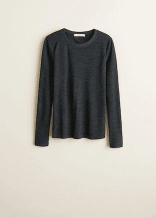 mango T-shirt en laine côtelée