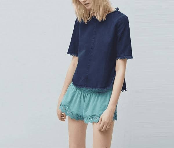 Mango Short femme, Aqua