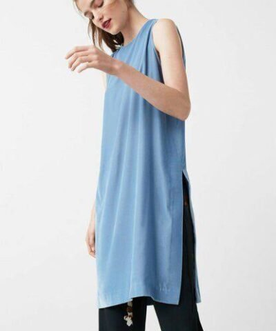 mango Femmes Tunique Bleu