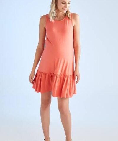 mango Robe sans manches en popeline à col rond - Rouge