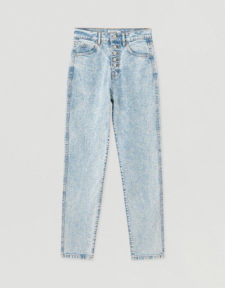 Pull&bear Jean mom boutonné coupe slim