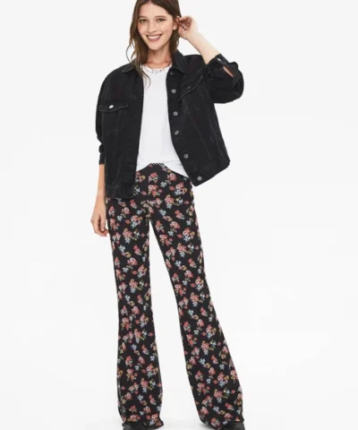 bershka pantalon évasé fleuri