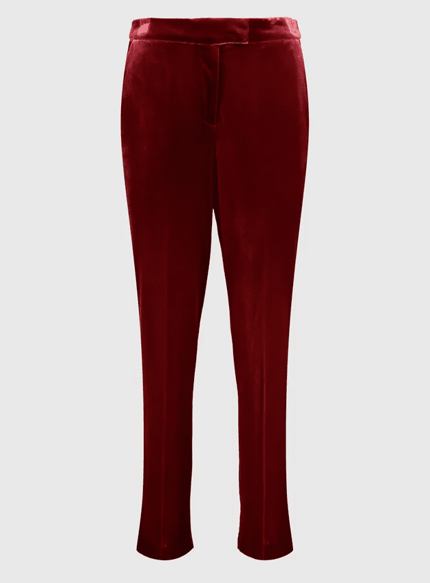 TU Pantalon Velours Rouge Foncé