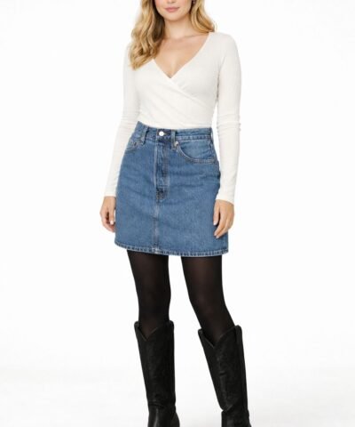 h&m Jupe en jean avec bord à cru