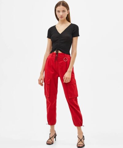 Bershka Pantalon cargo carotte