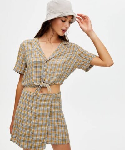 pull&bear Jupe paréo à carreaux