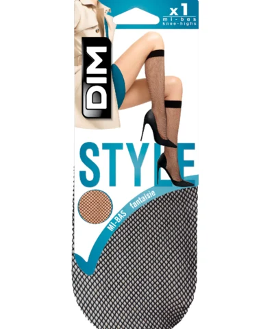 DIM Mi-bas noir résille 84D
