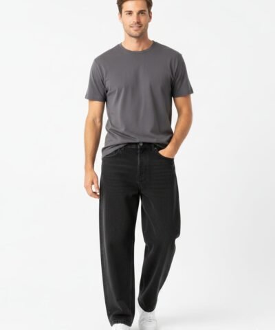 BONOBO jean loose homme noir