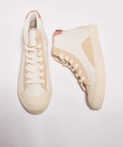 BONOBO Baskets montantes plates ecru femme