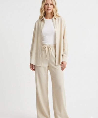 TURTLE ensemble femme en lin beige