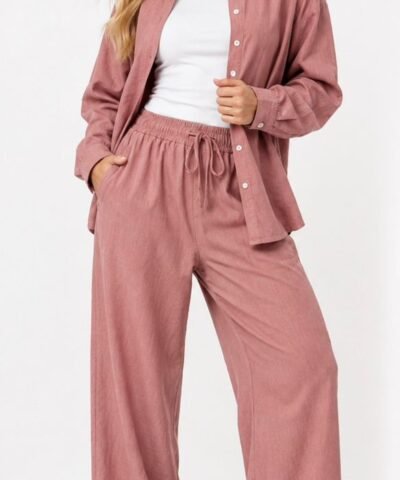 TURTLE ensemble femme en lin rose