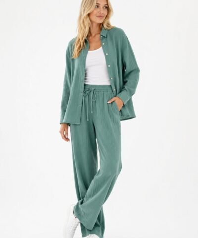 TURTLE ensemble femme en lin vert