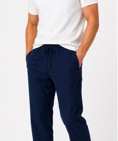 DEPART Pantalon en lin bleu
