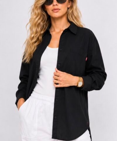DEPART chemise en lin noir