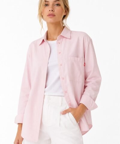 DEPART chemise en lin rose