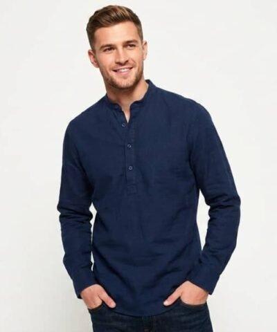 DEPART chemise en lin blue navy