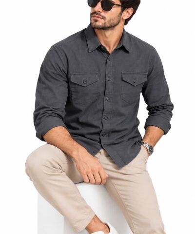 DEPART chemise en lin anthracite