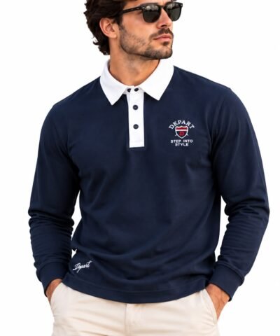 DEPART polo rugby bleu marine